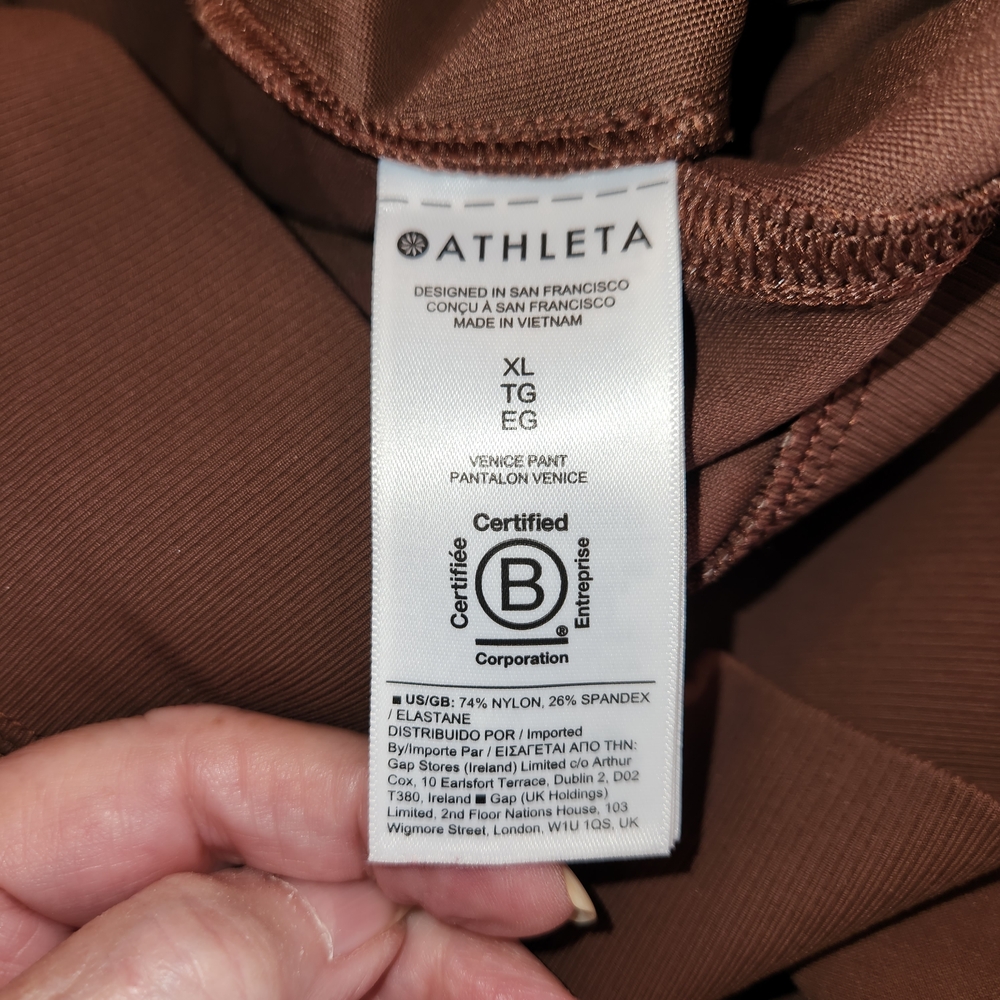 Athleta Venice Pant Brown Size XL Split Flare Pockets & Zip Pockets Wide Leg - Picture 12 of 16